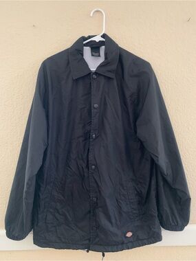 Dickies Black Men's Windbreaker Coach Jacket